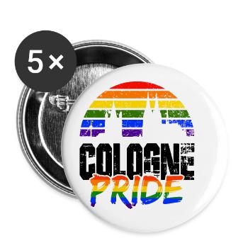 Pride Köln - Buttons klein 25 mm (5er Pack) - Weiß - Vorne