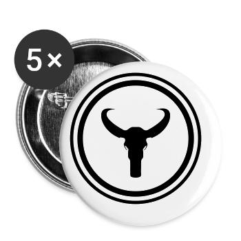 Squelette de taureau - Lot de 5 petits badges (25 mm) - blanc - Devant