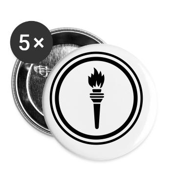 Flame Symbol - Buttons small 1''/25 mm (5-pack) - white - Front