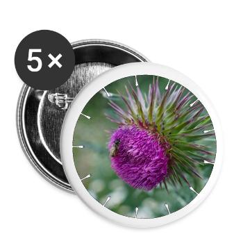 La fleur de chardon est souvent décriée comme une mauvaise herbe - Lot de 5 petits badges (25 mm) - blanc - Devant