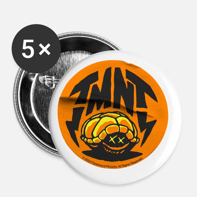 TMNT Mutant Mayhem Schildkrötenpanzer - Buttons klein 25 mm (5er Pack) - Weiß