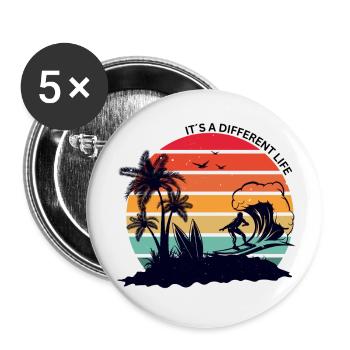 Malibu Sommer - Buttons klein 25 mm (5er Pack) - Weiß - Vorne