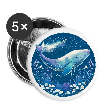 Wal, Meer, Walfisch, Unterwasser, Korallen, Natur - Buttons klein 25 mm (5er Pack) - Weiß - Vorne