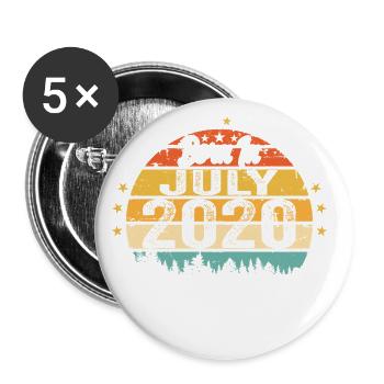 2020 July - Years of awesomeness since July 2020 - Buttons small 1''/25 mm (5-pack) - white - Front