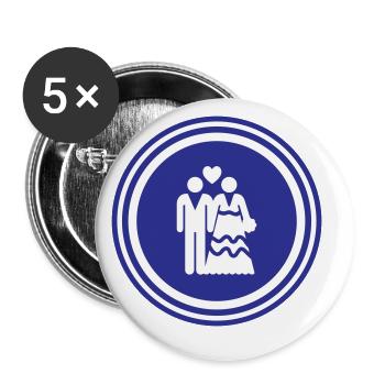 Couple Wedding Newlyweds - Buttons small 1''/25 mm (5-pack) - white - Front
