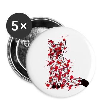 Foxx GeomeTRIX bunt - Buttons klein 25 mm (5er Pack) - Weiß - Vorne