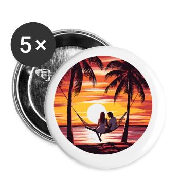 Oase Der Entspannung - Buttons klein 25 mm (5er Pack) - Weiß - Vorne