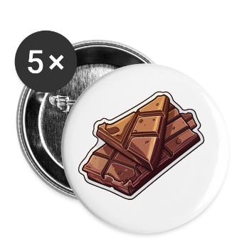 Barre de chocolat - Décadence délicate - Lot de 5 petits badges (25 mm) - blanc - Devant