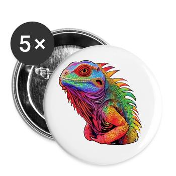 Iguana Radiation - Buttons small 1''/25 mm (5-pack) - white - Front