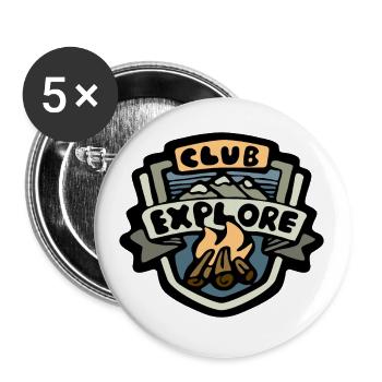 Explorers/Travelers Club Emblem - Buttons small 1''/25 mm (5-pack) - white - Front
