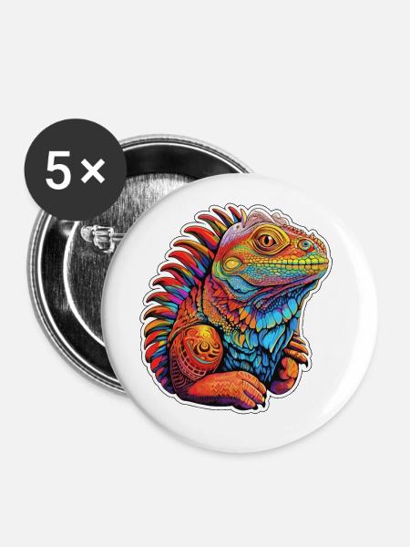 Bezaubernde Leguan - Buttons klein 25 mm (5er Pack) - Weiß