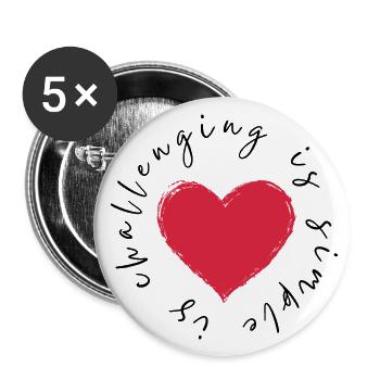 Liebe - Buttons klein 25 mm (5er Pack) - Weiß - Vorne