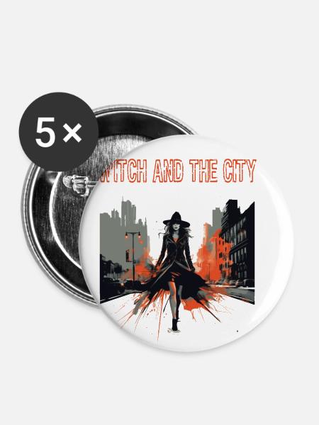 Gruselige Stimmung von Halloween - Buttons klein 25 mm (5er Pack) - Weiß