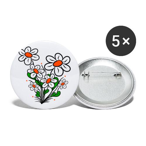 Gänseblümchen Margeriten Blumenranke Blüte blumig - Buttons klein 25 mm (5er Pack)