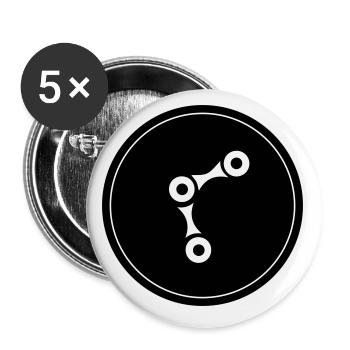 Bicycle Cycling Chain - Buttons small 1''/25 mm (5-pack) - white - Front