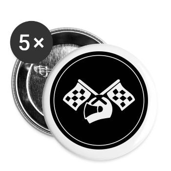 Racer helmet - Buttons small 1''/25 mm (5-pack) - white - Front