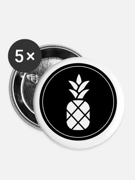 ananas frucht - Buttons klein 25 mm (5er Pack) - Weiß