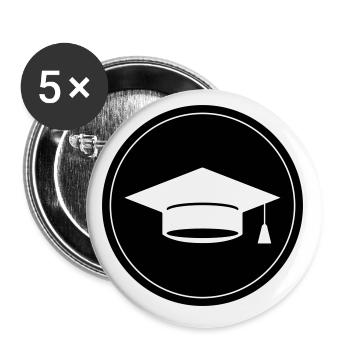 Student Abschluss - Buttons klein 25 mm (5er Pack) - Weiß - Vorne