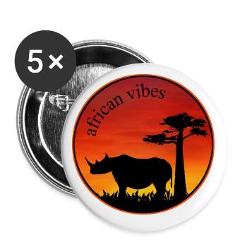 nashorn 1 sonnenuntergang - Buttons klein 25 mm (5er Pack) - Weiß - Vorne