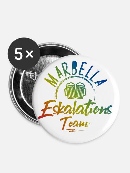 Marbella Eskalation - Buttons klein 25 mm (5er Pack) - Weiß