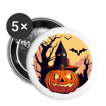 Haunted Halloween Moonlight - Buttons small 1''/25 mm (5-pack) - white - Front