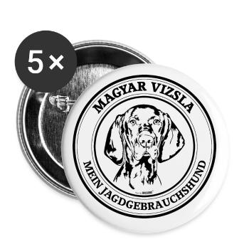 Magyar Vizsla Jagdgebrauchshund Jäger Wilsigns - Buttons klein 25 mm (5er Pack) - Weiß - Vorne