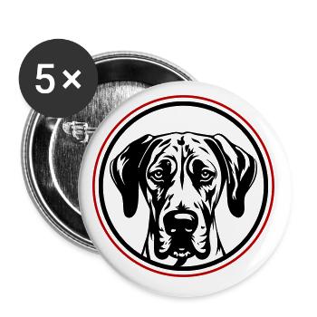 Great Dane Dog Head - Buttons small 1''/25 mm (5-pack) - white - Front