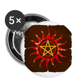 pentagramm in sonne e 232 - Buttons klein 25 mm (5er Pack) - Weiß - Vorne