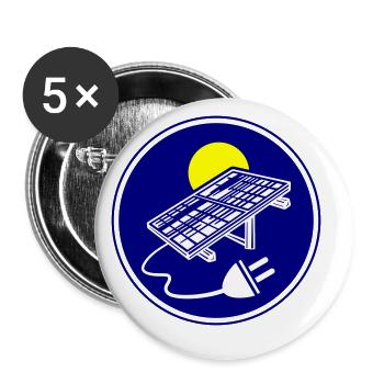 Solar Energy Photovoltaic System Icon - Buttons small 1''/25 mm (5-pack) - white - Front