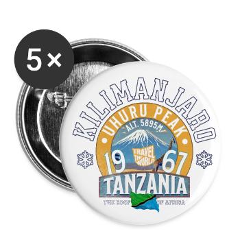 Kilimanjaro Uhuru peak Tanzania - Lot de 5 petits badges (25 mm) - blanc - Devant