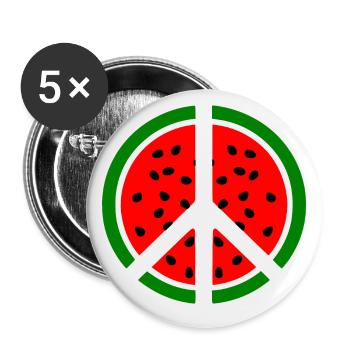 Wassermelone melone peacezeichen - Buttons klein 25 mm (5er Pack) - Weiß - Vorne