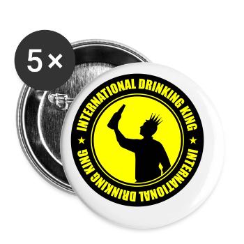Drinking King Party Spruch - Buttons klein 25 mm (5er Pack) - Weiß - Vorne