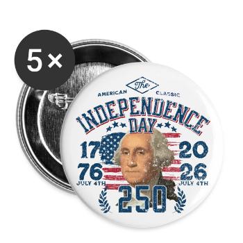 250th Independence day 1776 2026 1 - Buttons small 1''/25 mm (5-pack) - white - Front