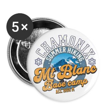 Mt. Blanc Basislager - Buttons klein 25 mm (5er Pack) - Weiß - Vorne