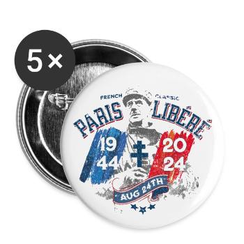 1944 2024 Liberated Paris 80th anniversary - Buttons small 1''/25 mm (5-pack) - white - Front