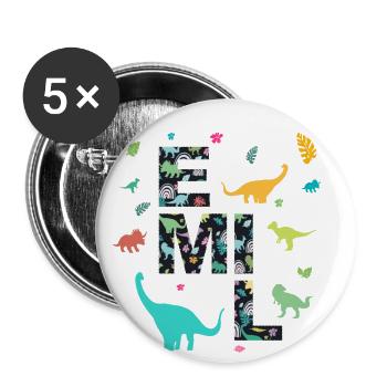 EMIL - Beautiful boy name with dinosaur - Buttons small 1''/25 mm (5-pack) - white - Front