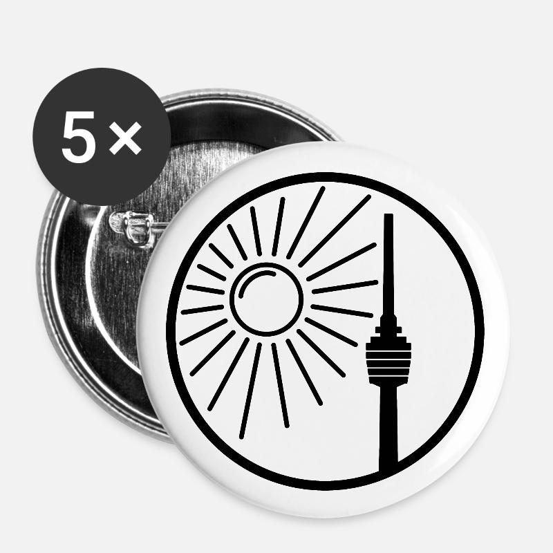 Stuttgart_am_Meer#6 - Buttons klein 25 mm (5er Pack) - Weiß