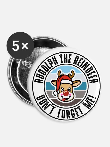 Rudolph - Buttons klein 25 mm (5er Pack) - Weiß