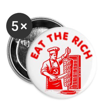 Eat the rich - Lot de 5 petits badges (25 mm) - blanc - Devant