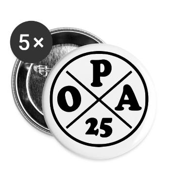 Opa 2025 - Buttons klein 25 mm (5er Pack) - Weiß - Vorne