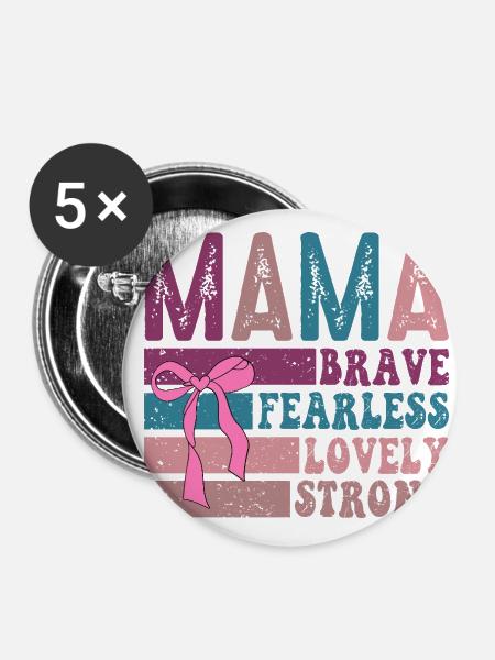 Mama - Buttons klein 25 mm (5er Pack) - Weiß