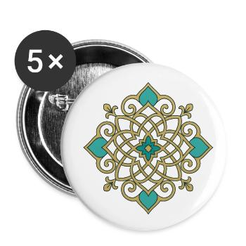 Motif Oriental - Lot de 5 petits badges (25 mm) - blanc - Devant