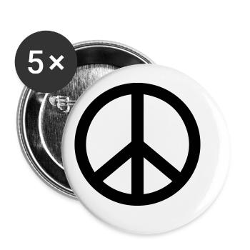 Peace, love and happiness - Buttons small 1''/25 mm (5-pack) - white - Front