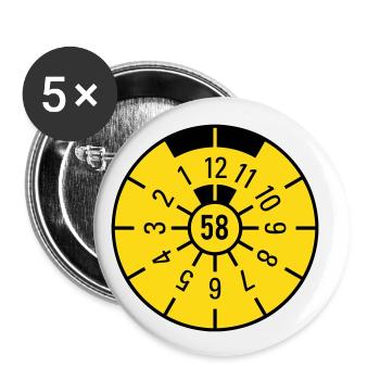 TÜV 1958 - Buttons small 1''/25 mm (5-pack) - white - Front