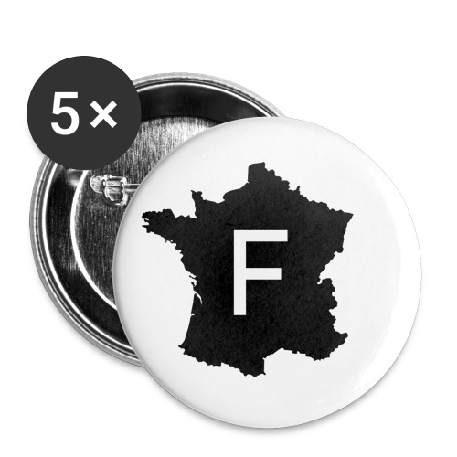 France noir - Lot de 5 petits badges (25 mm)