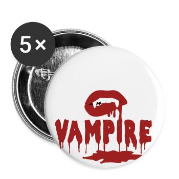 Vampire Sexy Lips Halloween Can I bite you blood - Buttons small 1''/25 mm (5-pack) - white - Front