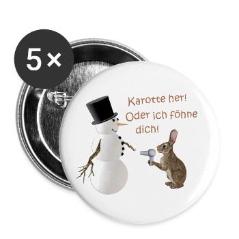 Carotte! Ou je vous soigne! - Lot de 5 petits badges (25 mm) - blanc - Devant