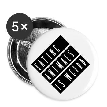 EATING ANIMALS IS WEIRD - stripes - Buttons small 1''/25 mm (5-pack) - white - Front