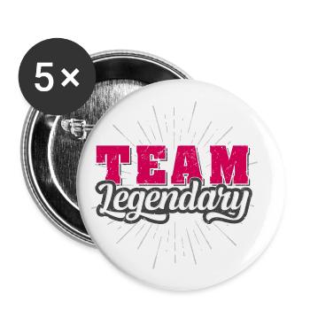 Team Legendary - Girls - Lot de 5 petits badges (25 mm) - blanc - Devant