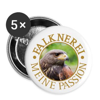 Falknerei meine Passion Geschenkidee - Buttons klein 25 mm (5er Pack) - Weiß - Vorne